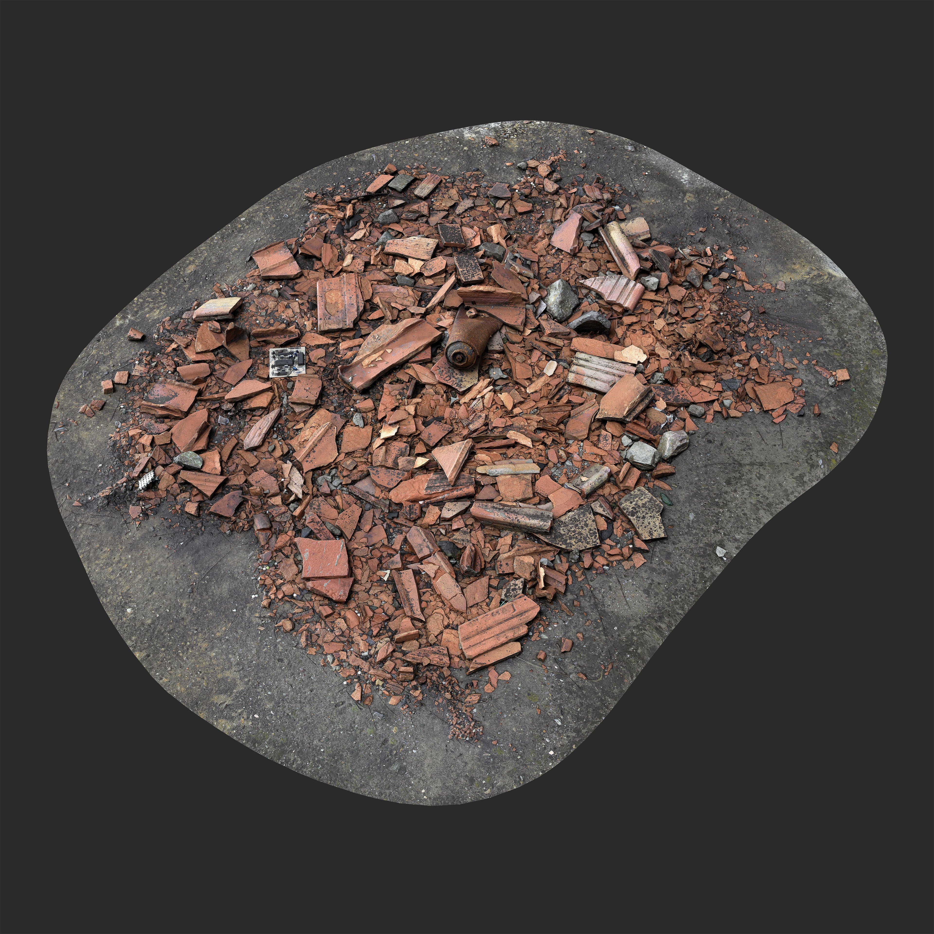 3D Roof Tile Debris - Game Ready Asset FBX