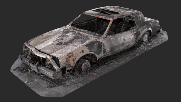 Burned-Out Buick Riviera 3D Model
