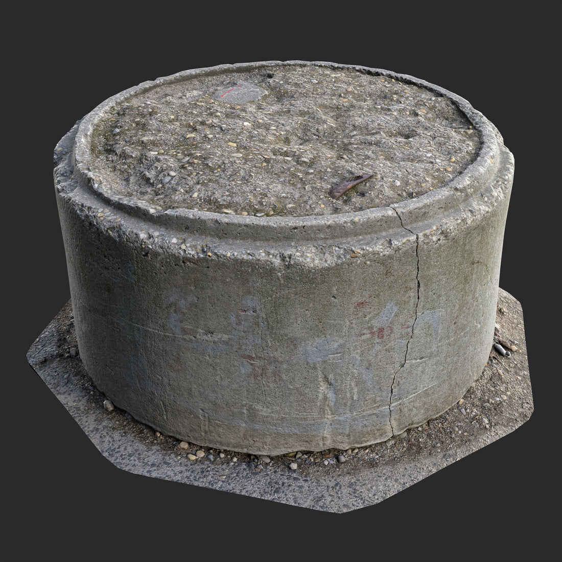 Concrete Circle Well 3D Model