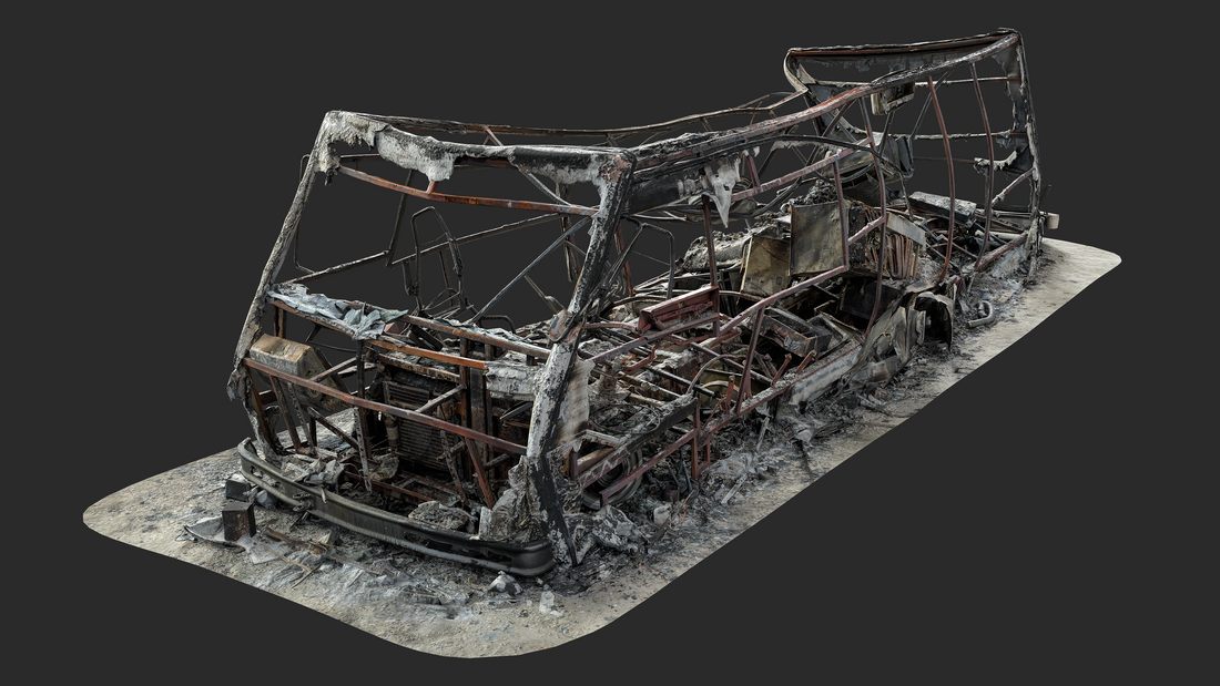 Burned-Out Caravan Van 3D Model