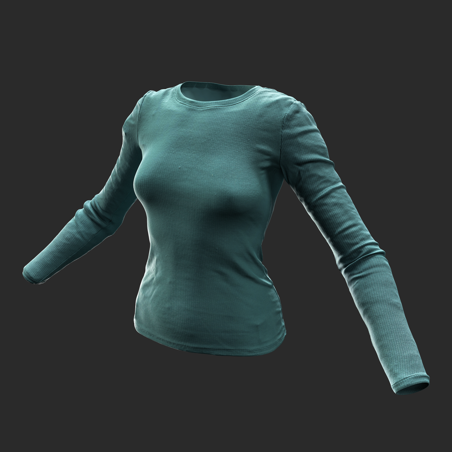 3D T-Shirt Dark Green Long Sleeve front left