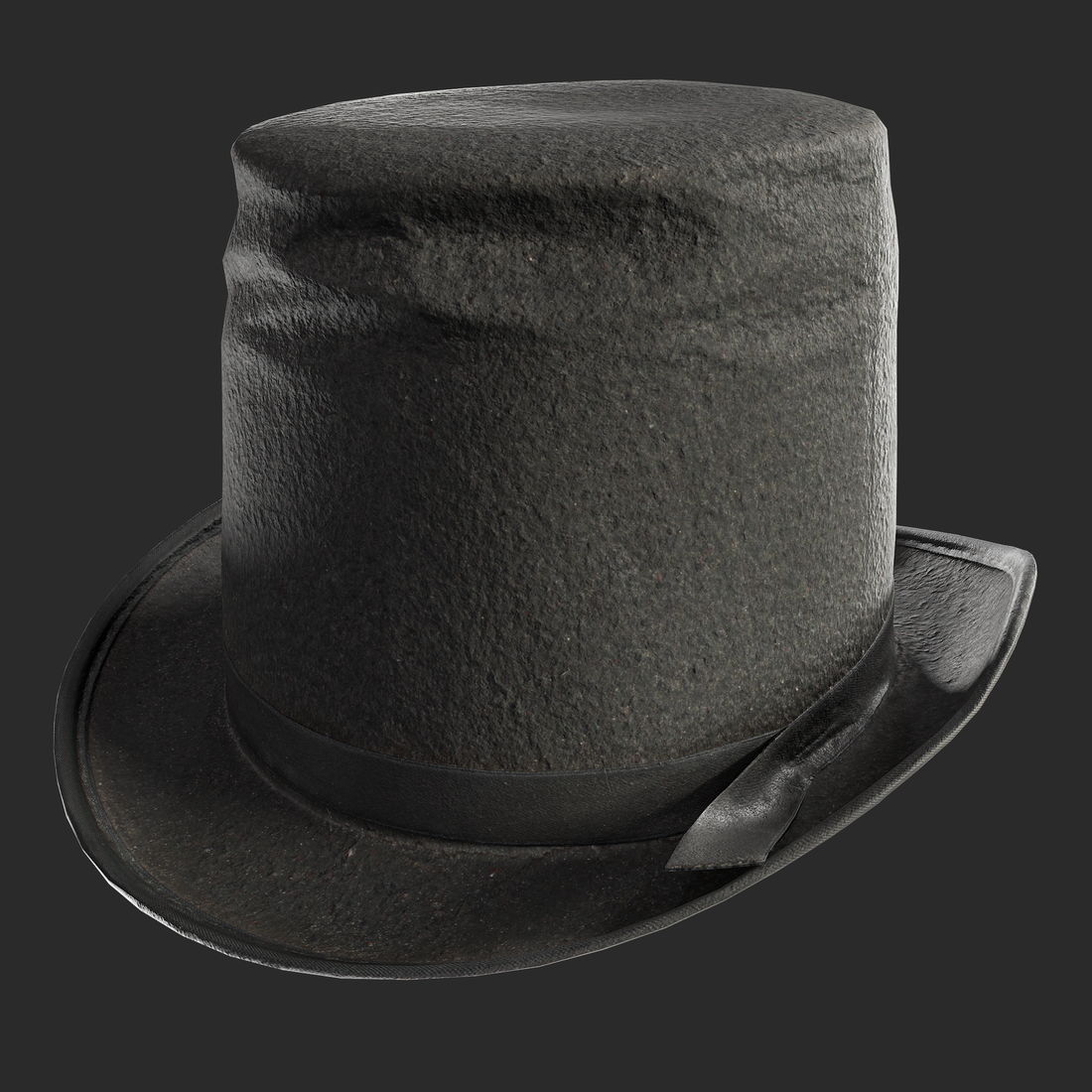 3D Steampunk Top Hat Model - Black Cylinder