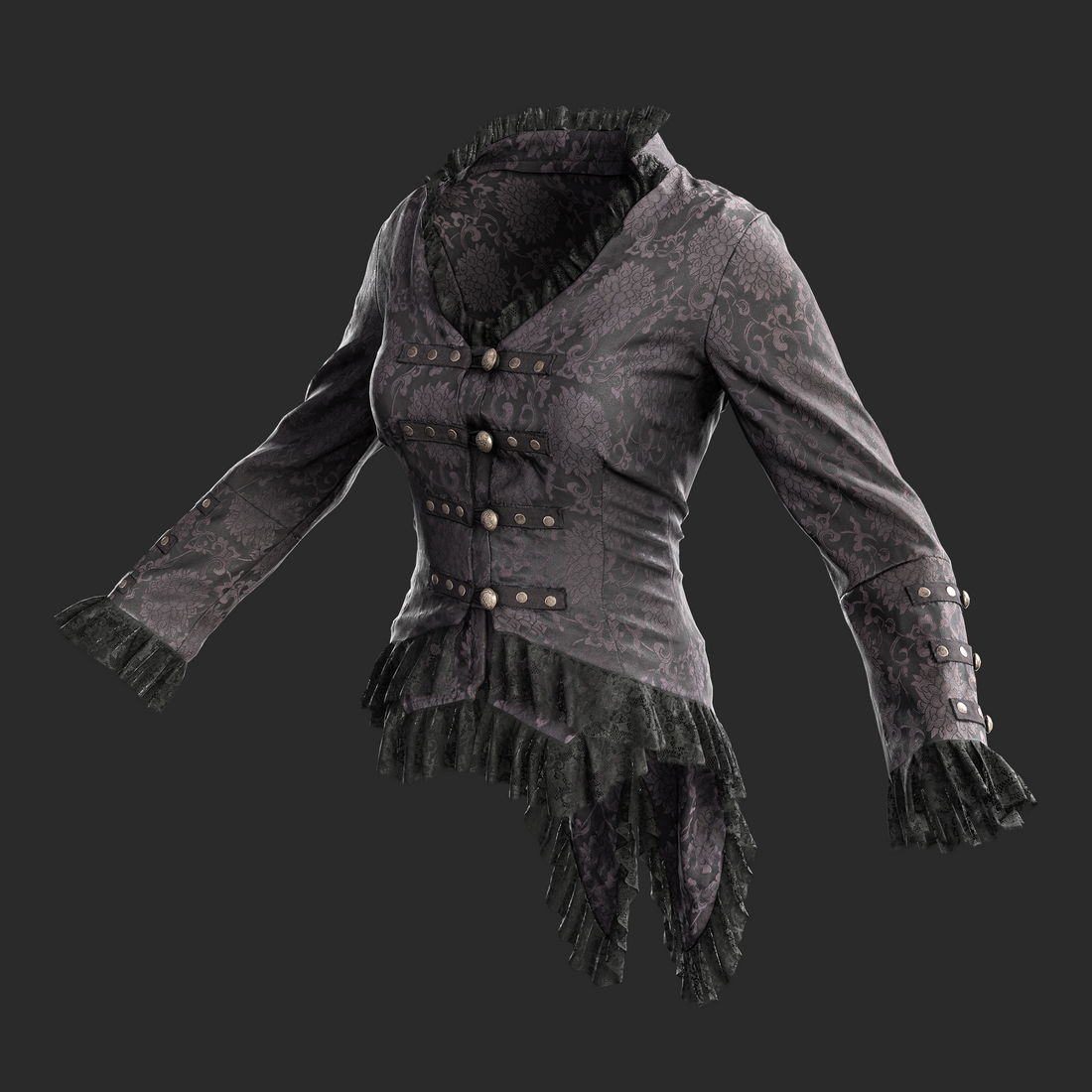 Steampunk Costume Blouse 3D Model