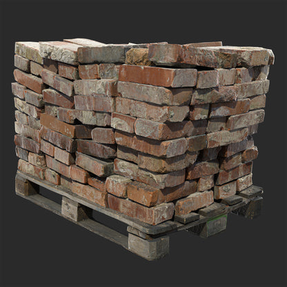 3D Stack of Aged Bricks