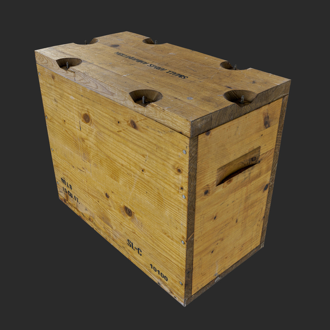 3D Wooden Ammunition Crate