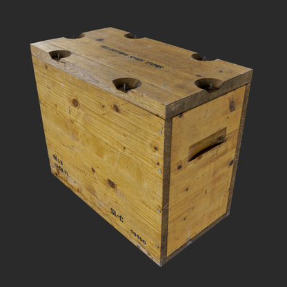 3D Wooden Ammunition Crate