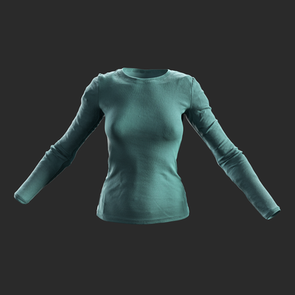 3D T-Shirt Dark Green Long Sleeve front