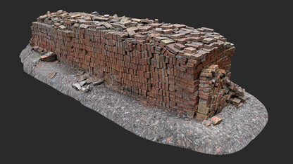 3D Stack of an Old Hand-Made Bricks