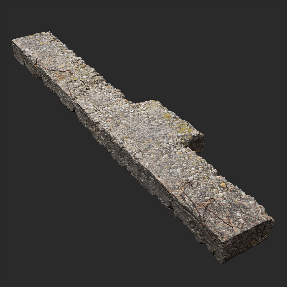 3D Ruin House Concrete Beam