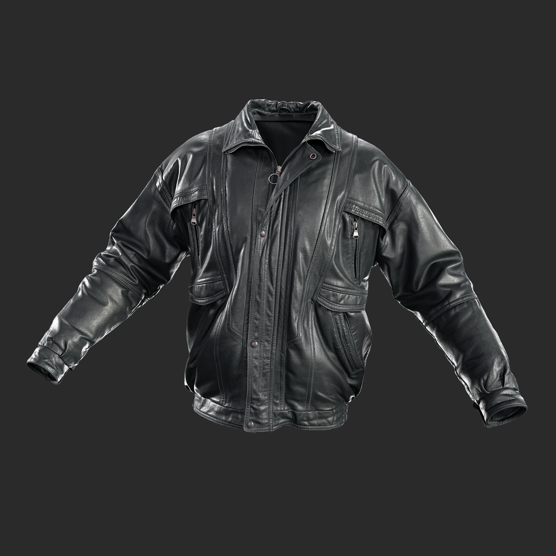 3D model Leather Snap Closure front