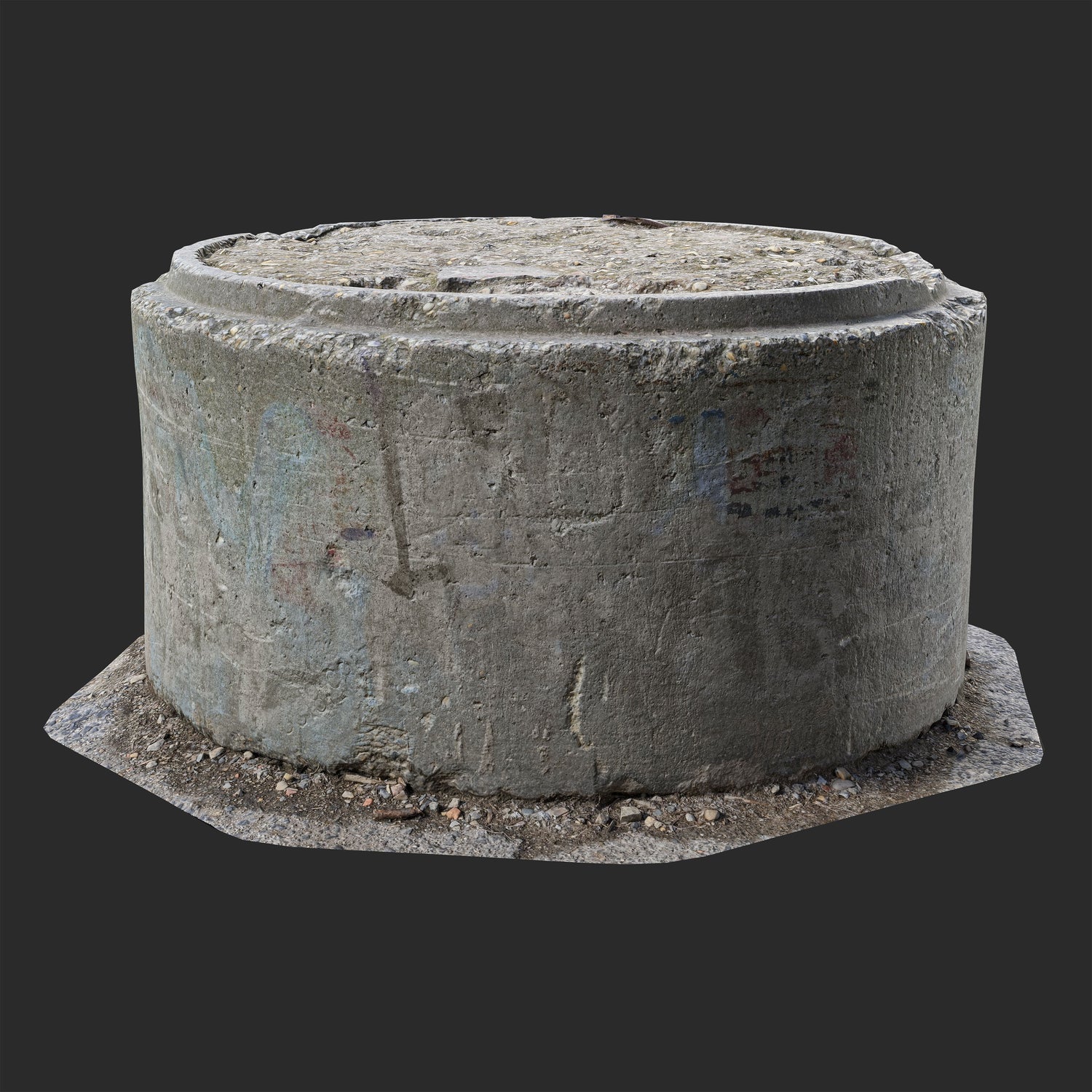 3D Concrete Circle Well