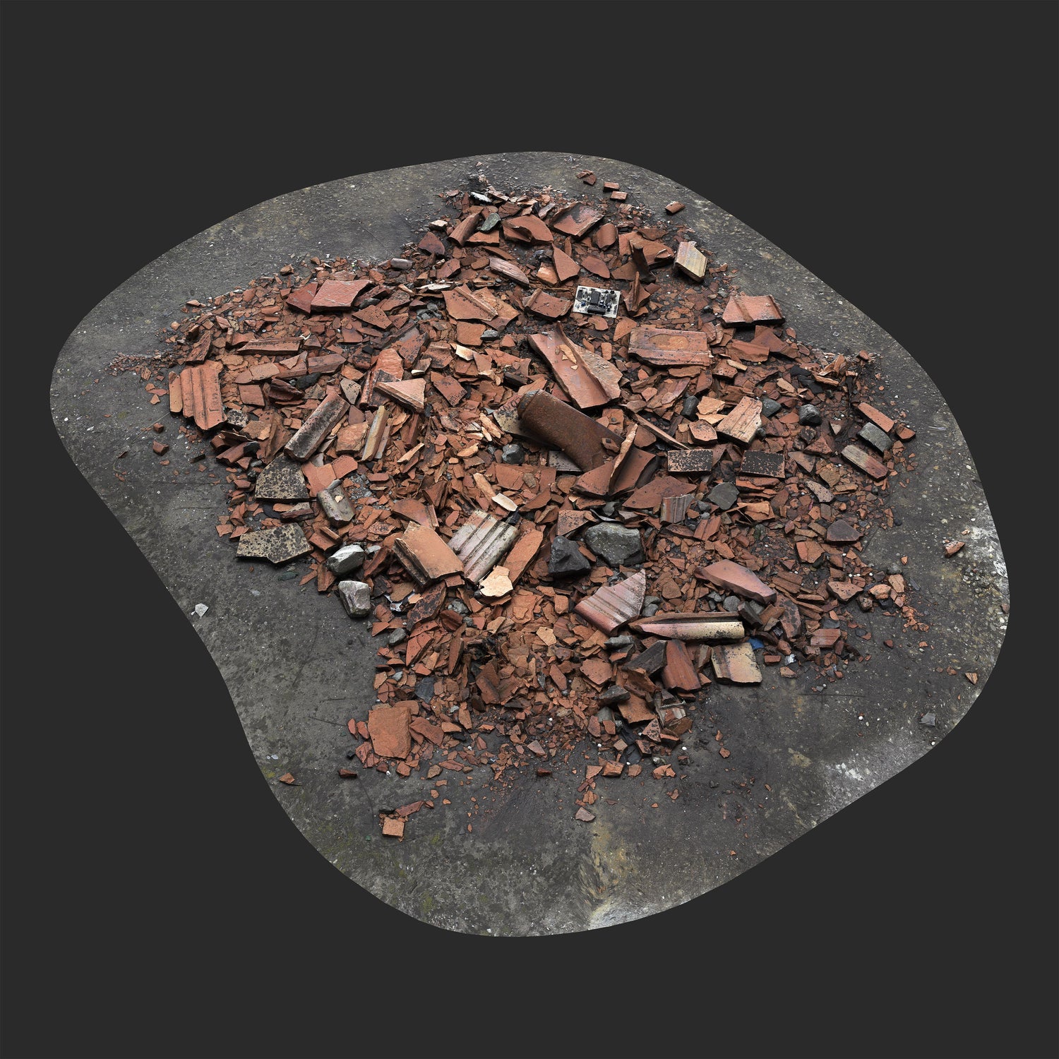 3D Pile of Roof Tile Debris