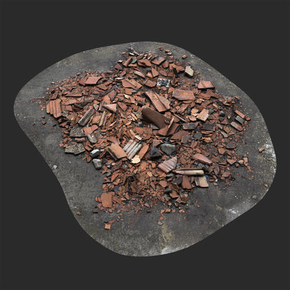 3D Pile of Roof Tile Debris