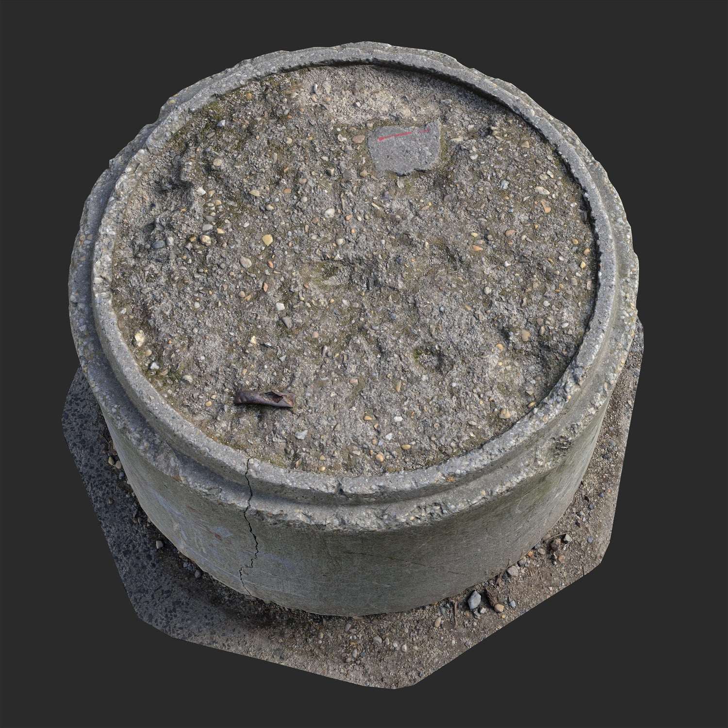 3D Concrete Circle Well