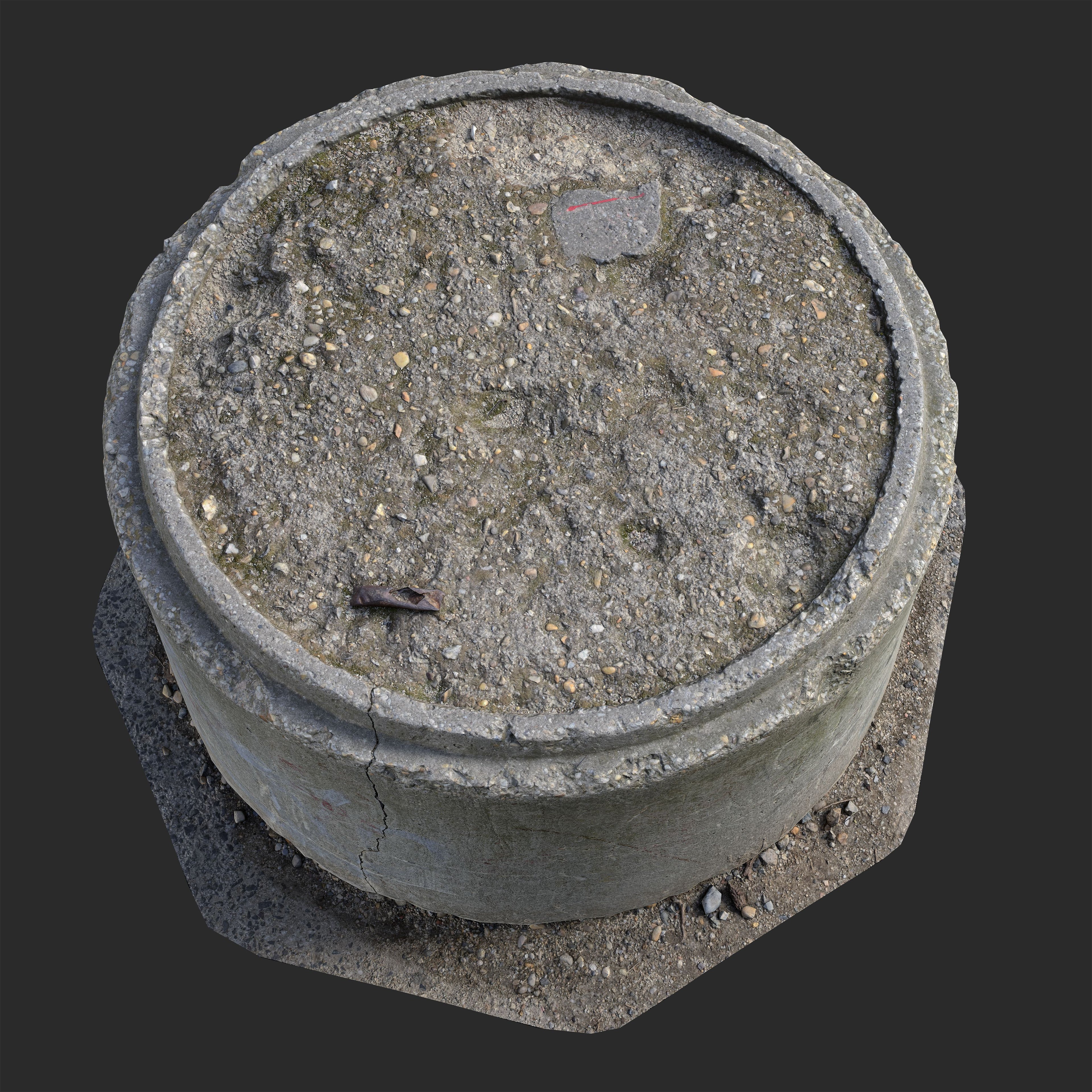 3D Concrete Circle Well