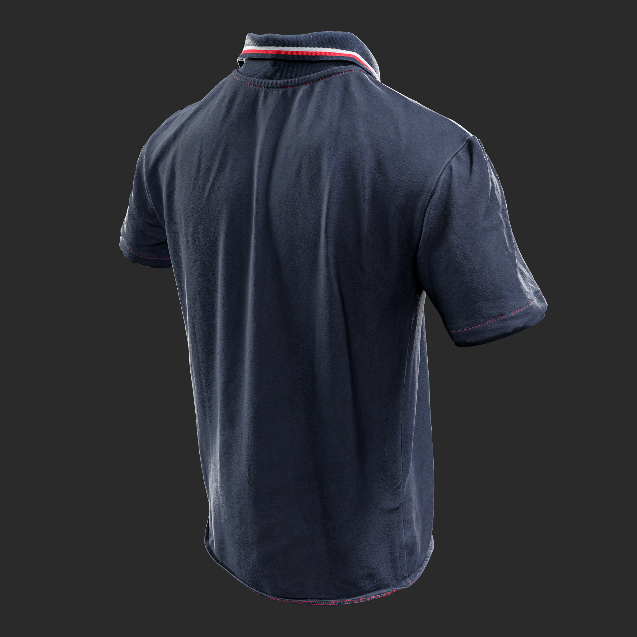 3D Model Mens Polo Shirt back right