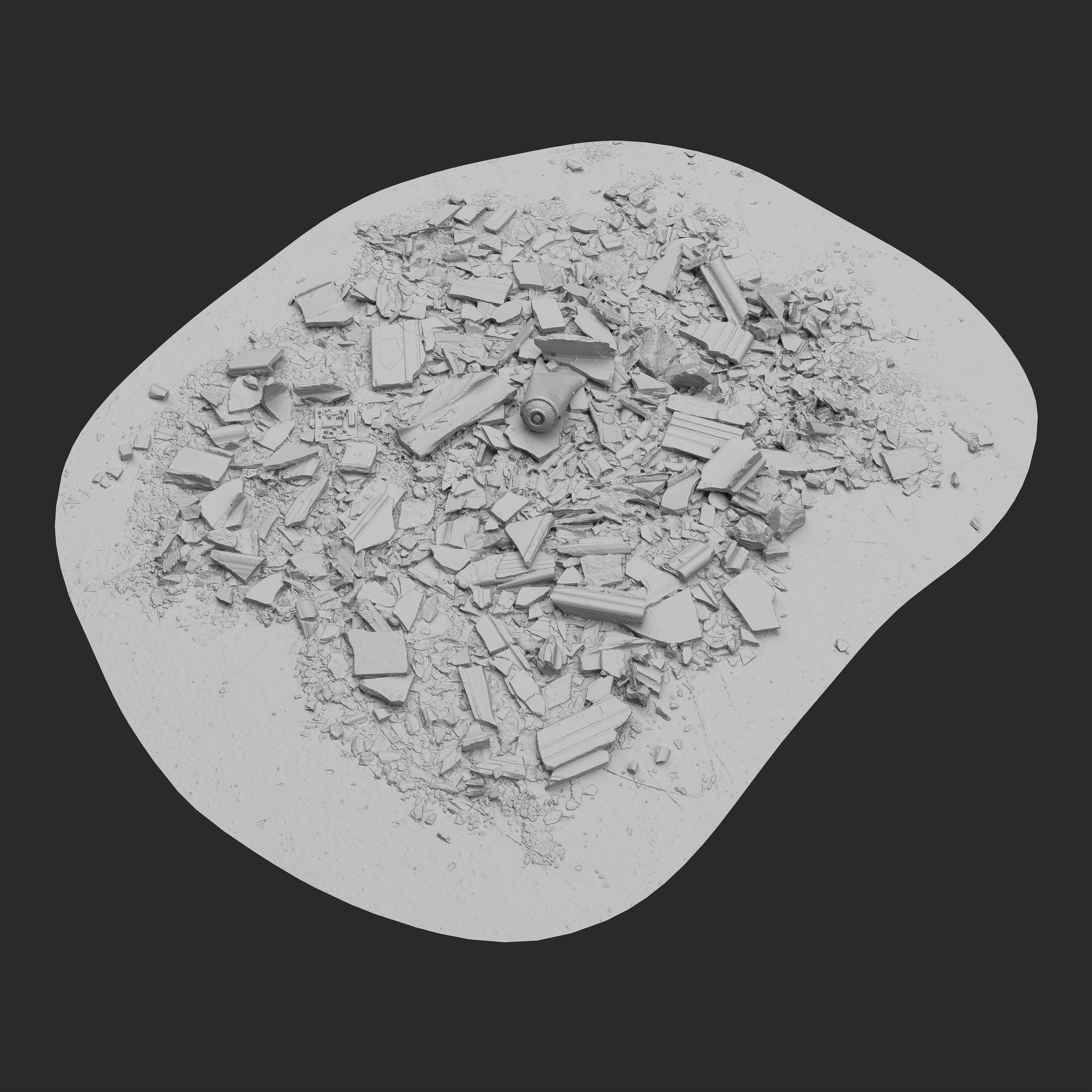 3D Pile of Roof Tile Debris