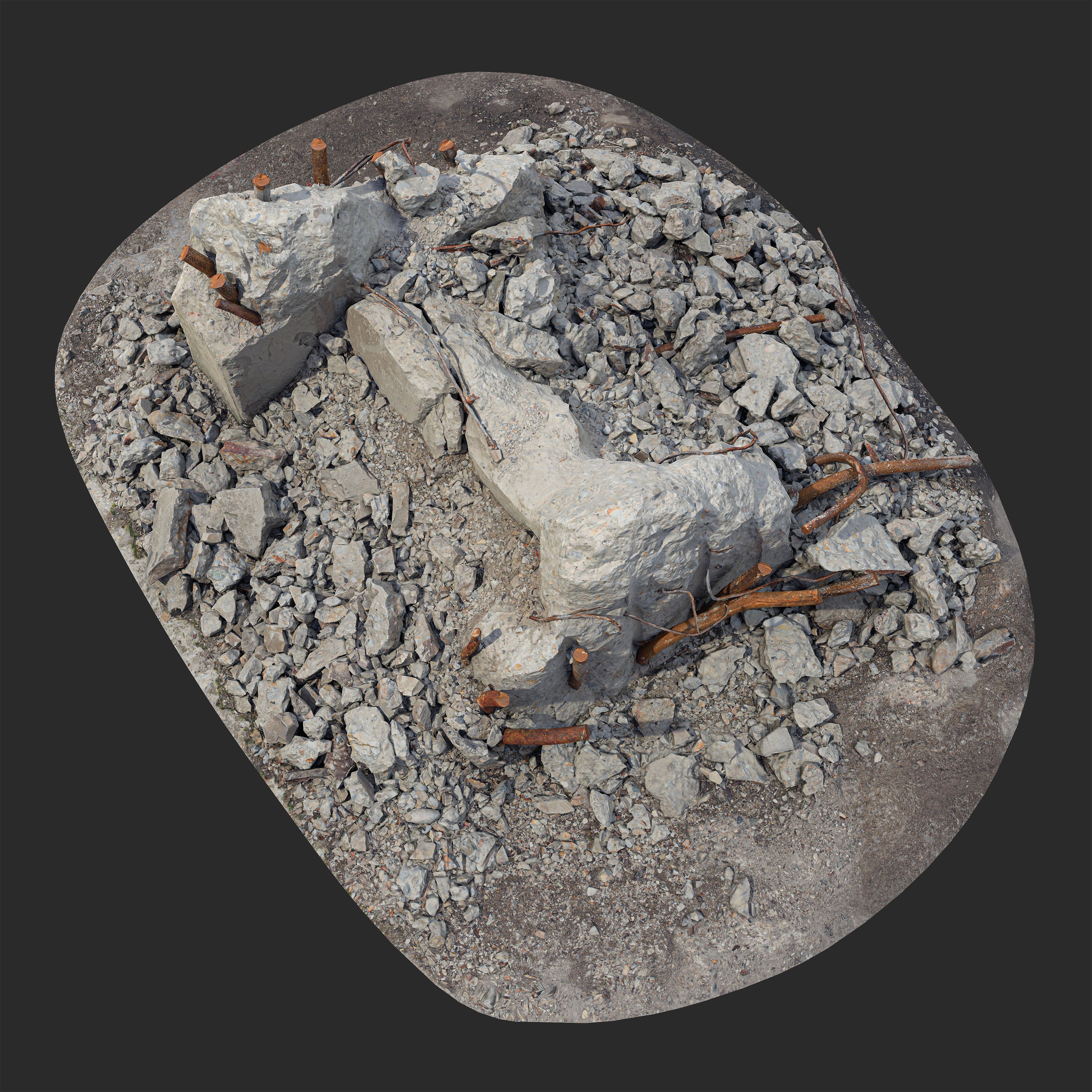 3D Broken Concrete Foundation