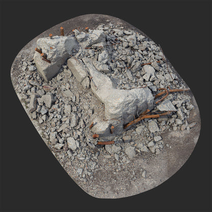 3D Broken Concrete Foundation