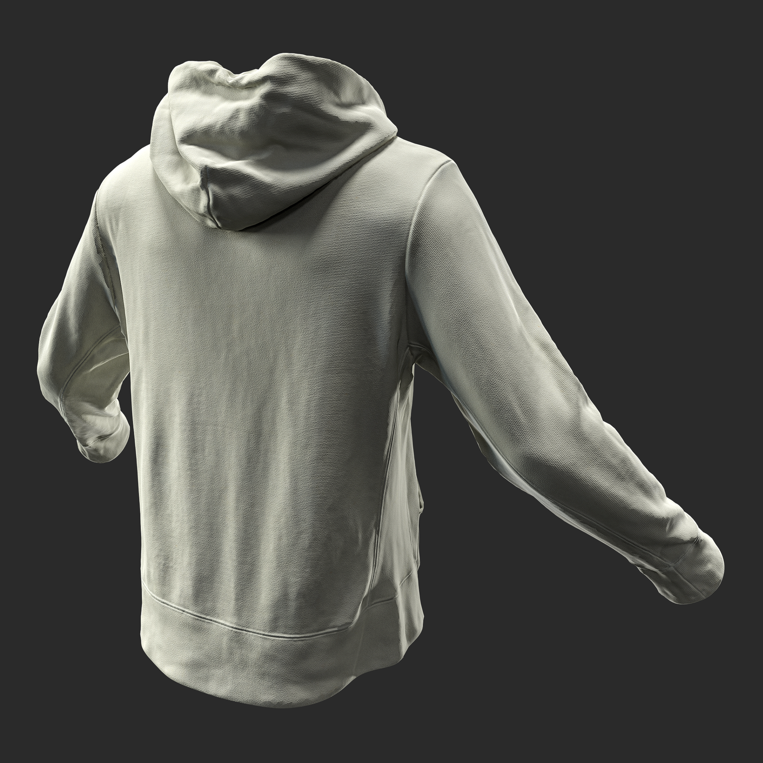 3D Hoodie Mens White back rigt