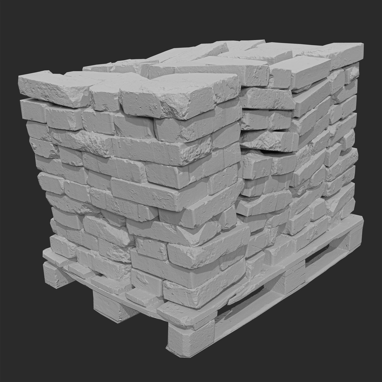 3D Stack of Aged Bricks