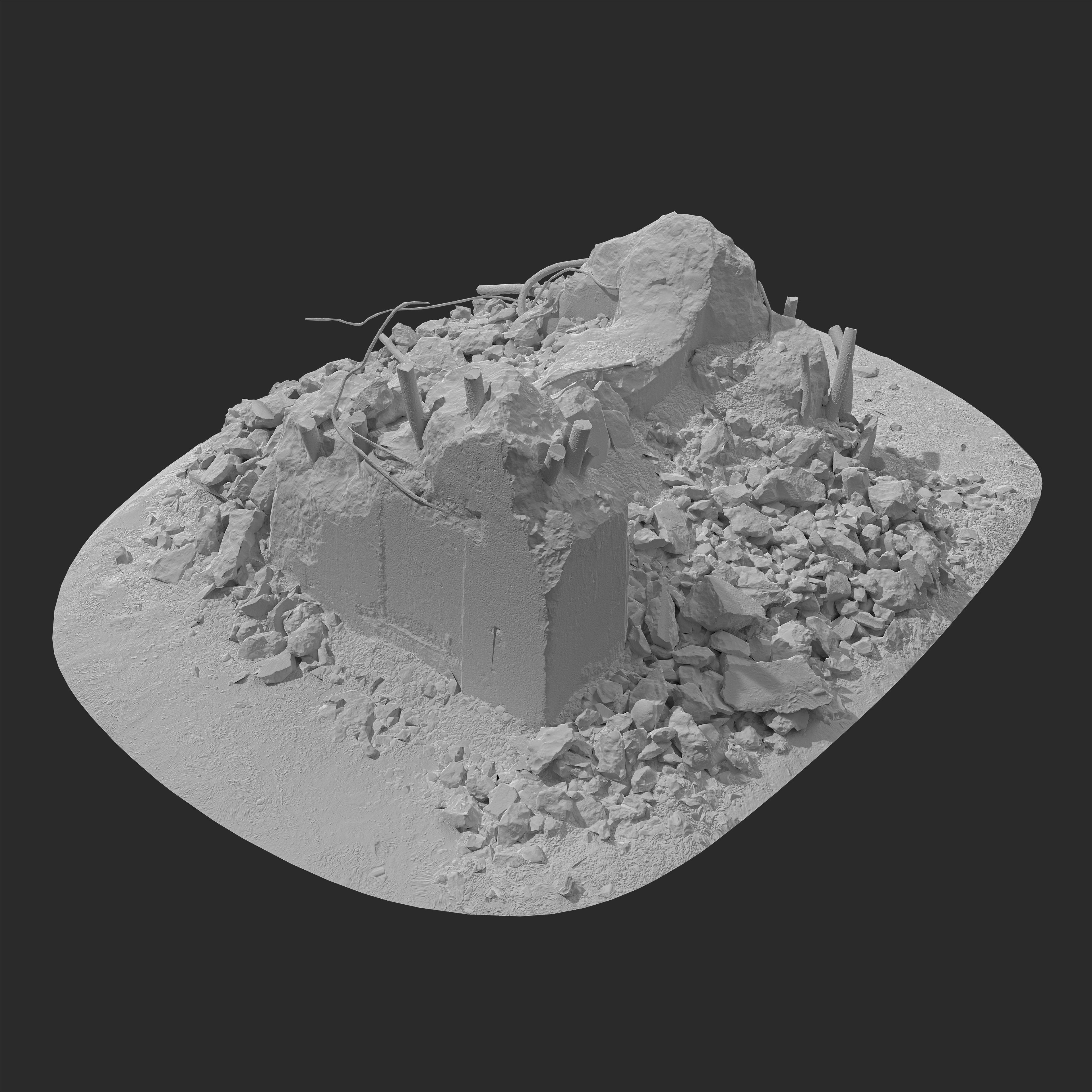 3D Broken Concrete Foundation