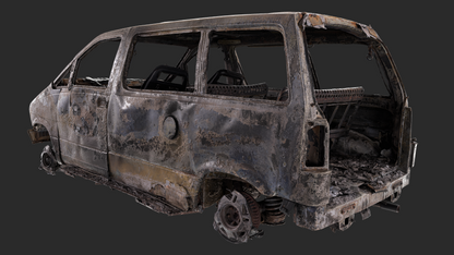 3D Burned-Out Ford Aerostar 1990s