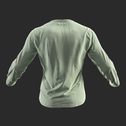 ﻿3D Model Mens Green Long Sleeve T-Shirt back