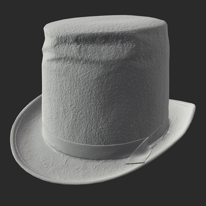 3D Steampunk Top Hat Model - Black Cylinder
