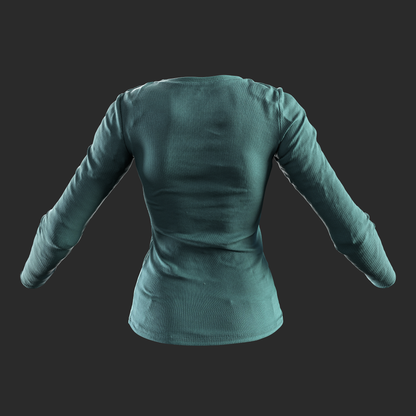 3D T-Shirt Dark Green Long Sleeve back