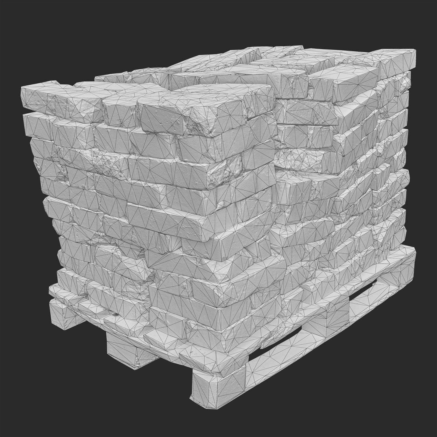 3D Stack of Aged Bricks