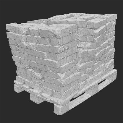 3D Stack of Aged Bricks