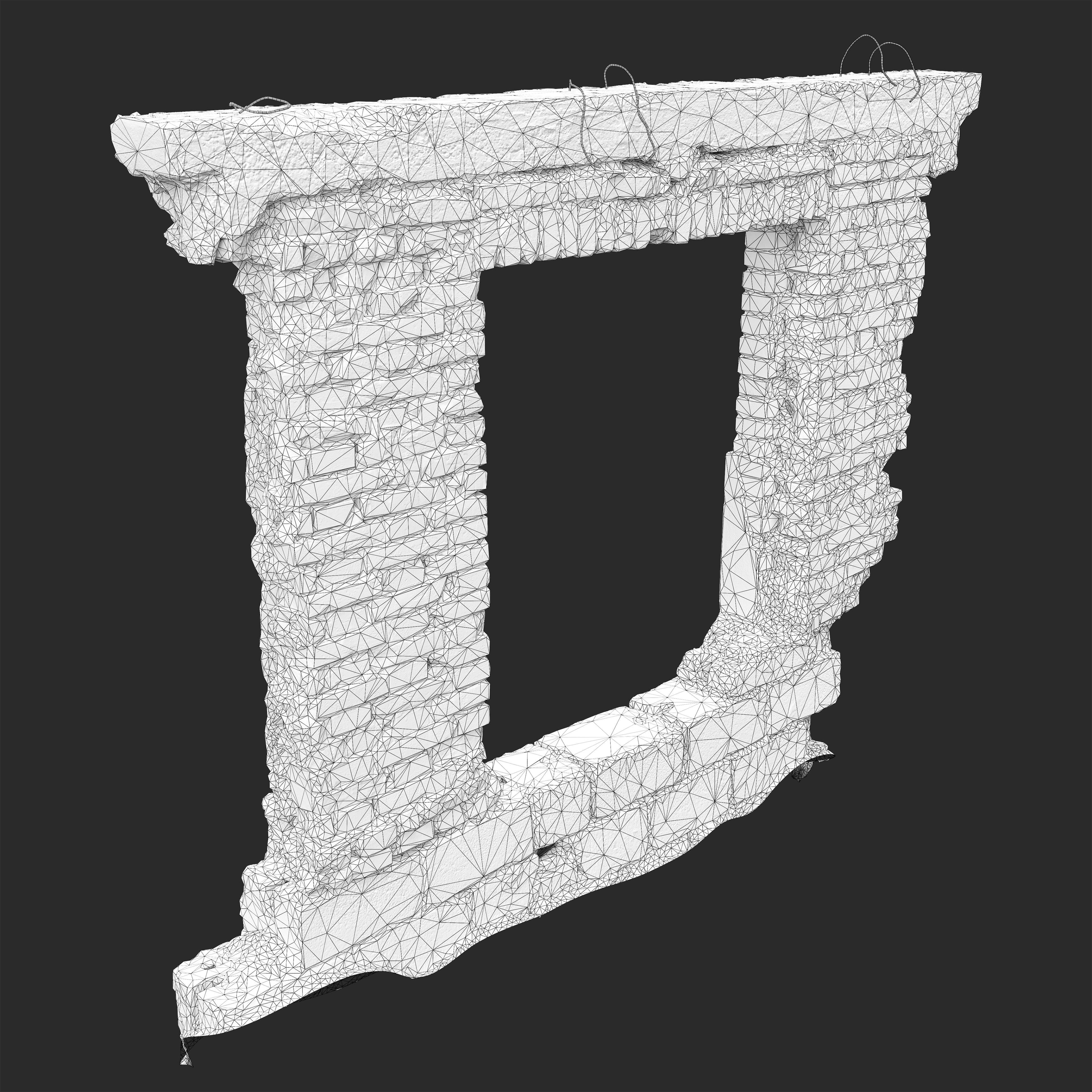 3D Ruined Brick Window Frame