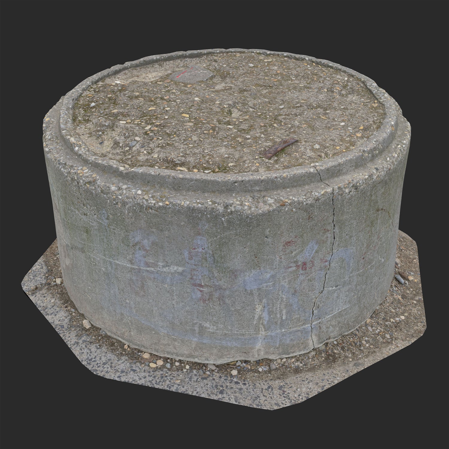 3D Concrete Circle Well