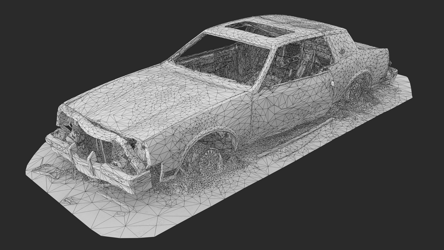 3D Burned-Out Buick Riviera