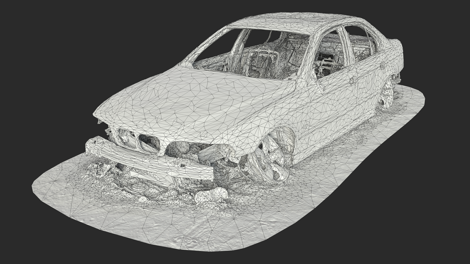 3D Burned-Out BMW 5 Series