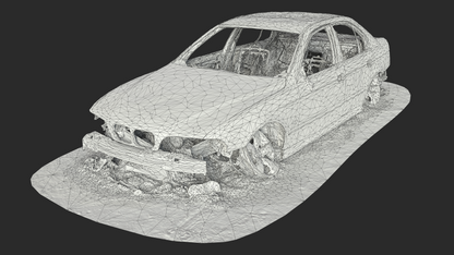 3D Burned-Out BMW 5 Series