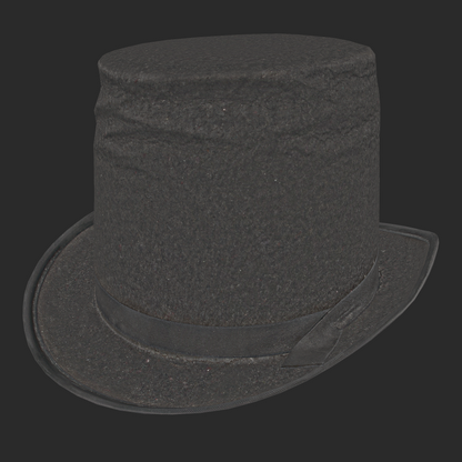 3D Steampunk Top Hat Model - Black Cylinder