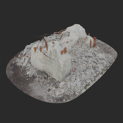 3D Broken Concrete Foundation