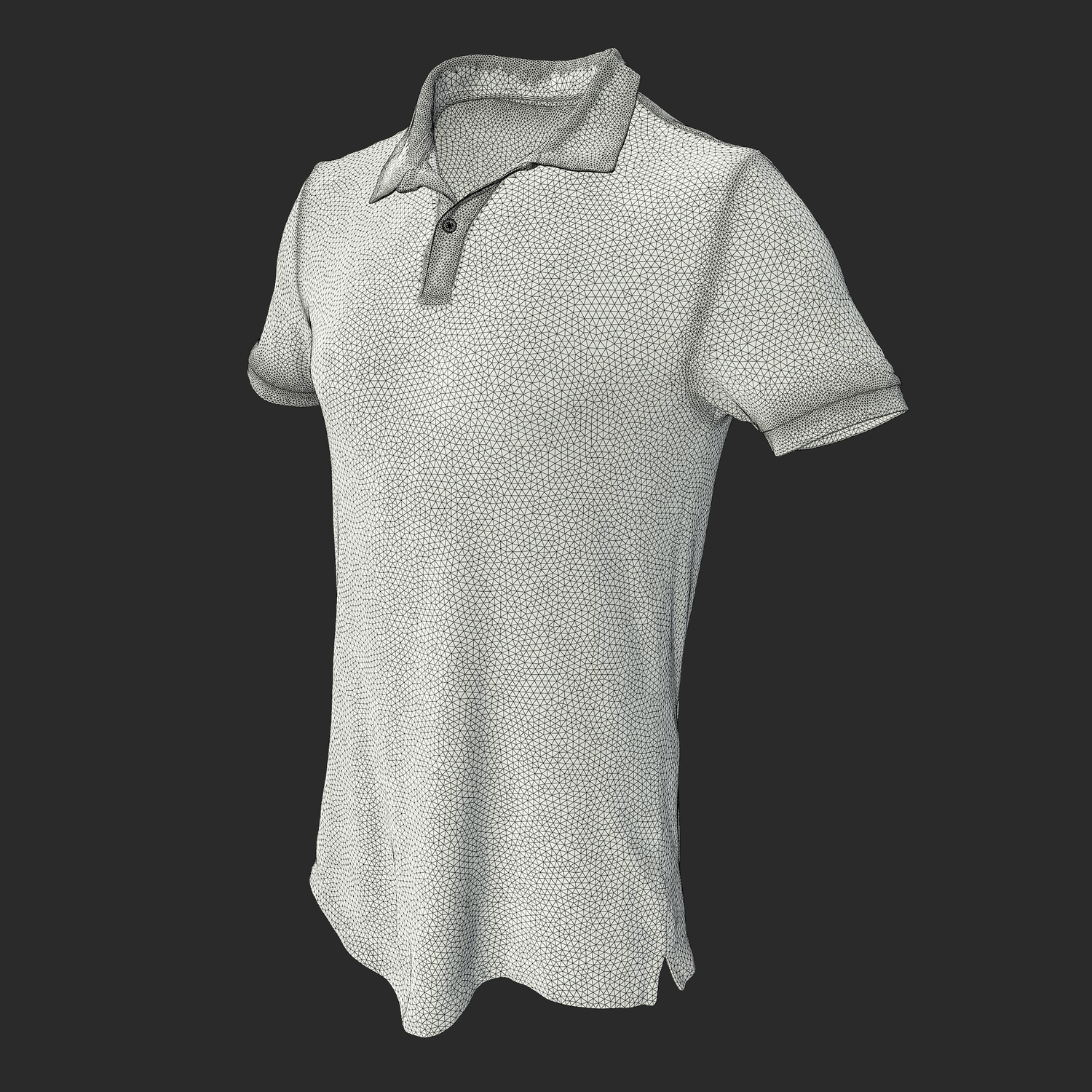 3D Model Mens Polo Shirt wireframe