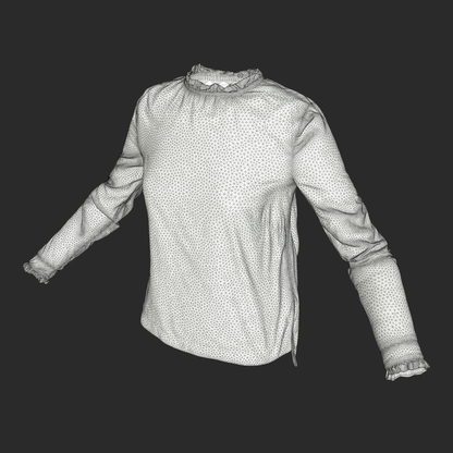 3D Model Womens Striped Blouse wireframe