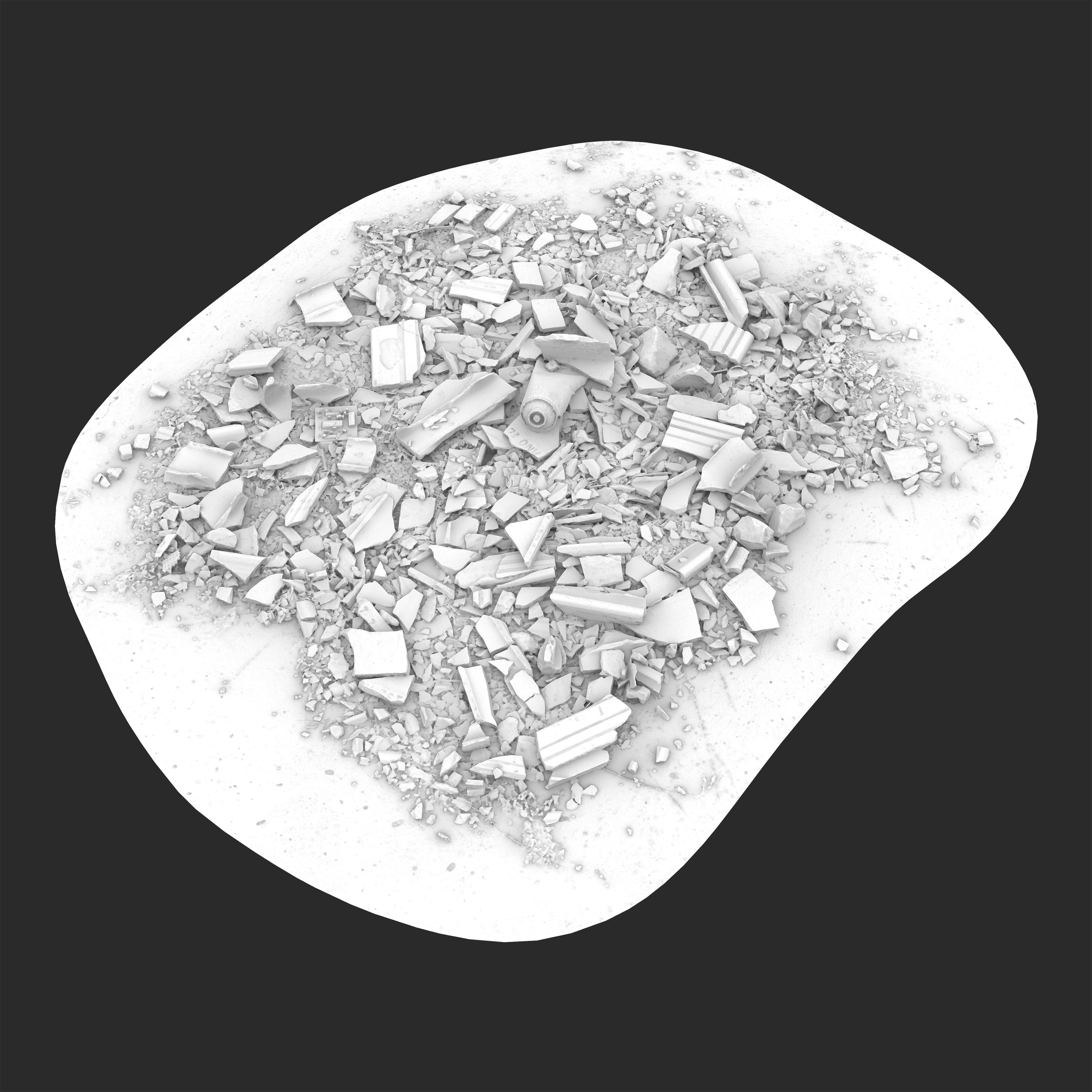 3D Pile of Roof Tile Debris