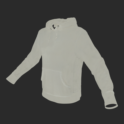 3D Hoodie Mens White albedo