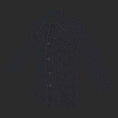 3D Clothing: Black Warm Wool Fit Coat albedo