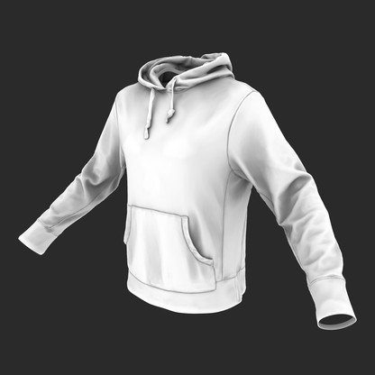 3D Hoodie Mens White ambient occlusion