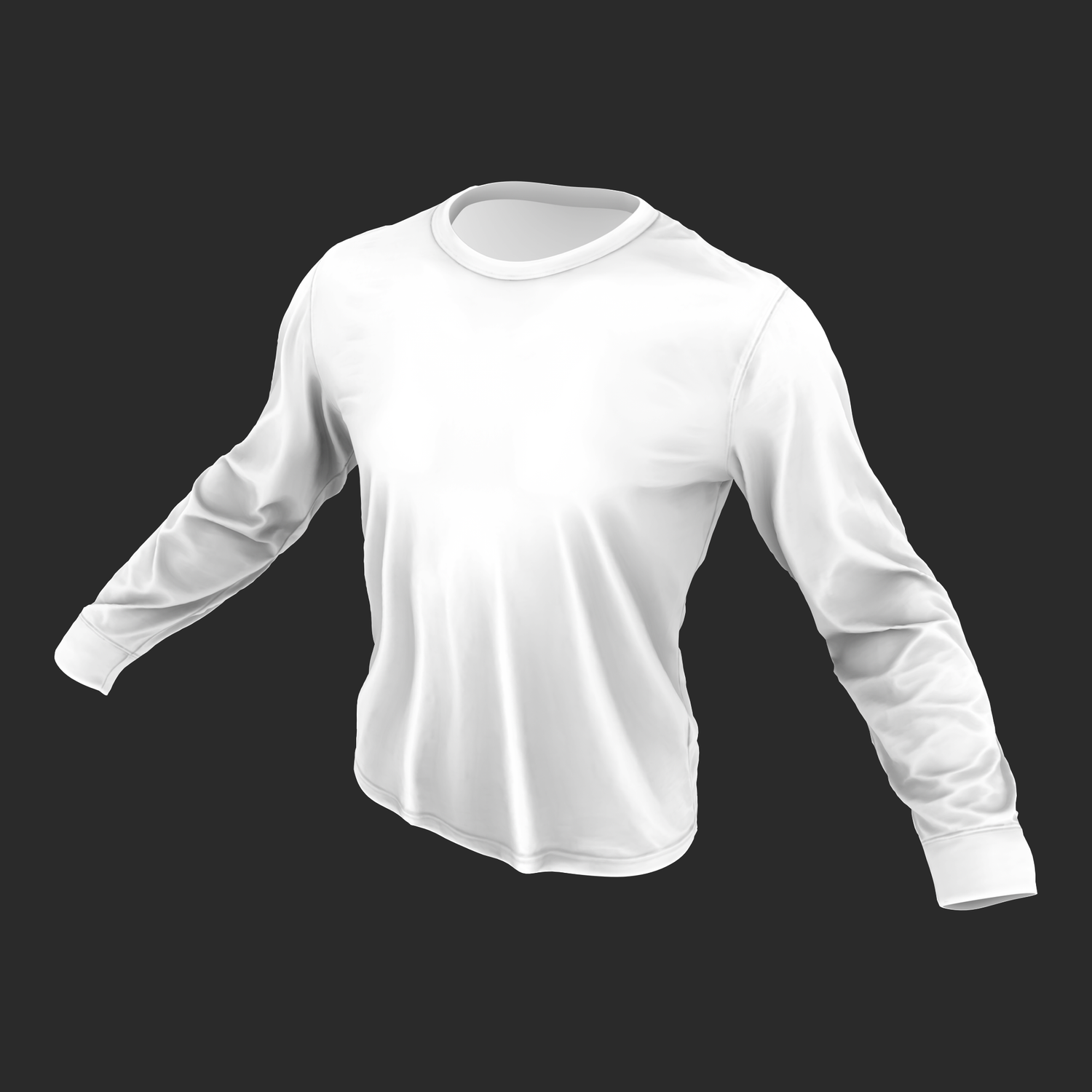 ﻿3D Model Mens Green Long Sleeve T-Shirt AO