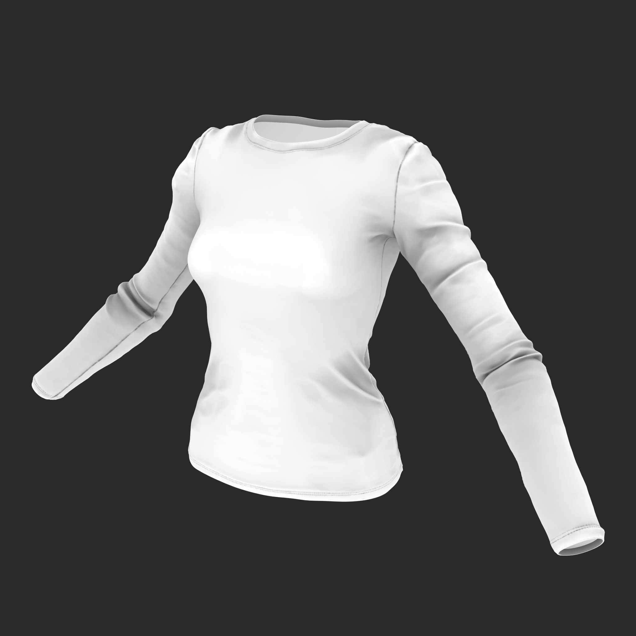 Ambient occlusion 3D T-Shirt Dark Green Long Sleeve