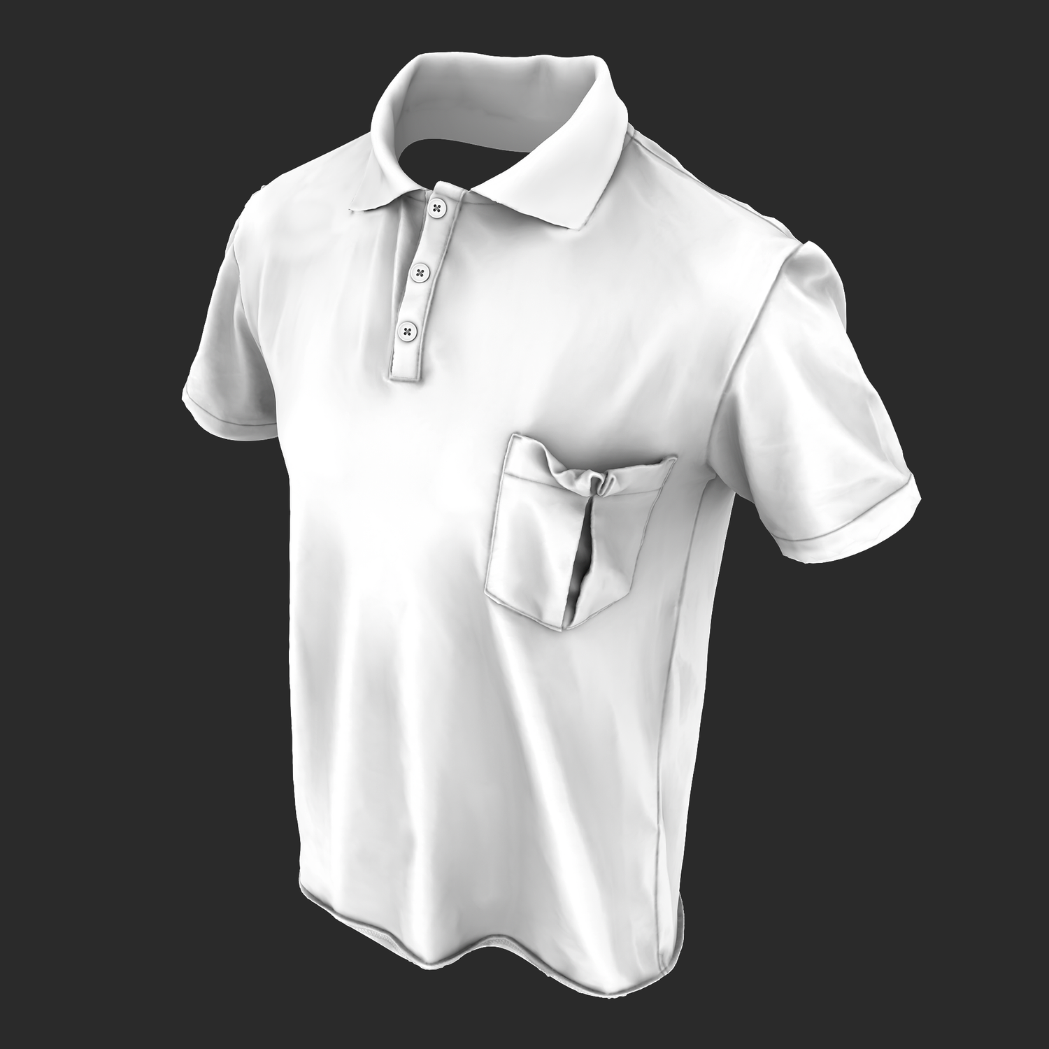 3D Model Mens Polo Shirt AO