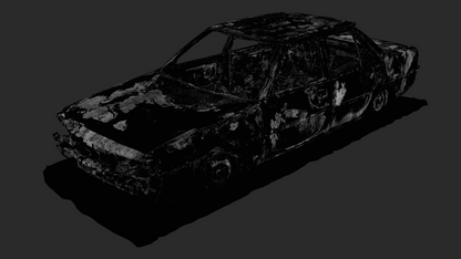 3D Burned-Out Mitsubishi Galant Sedan