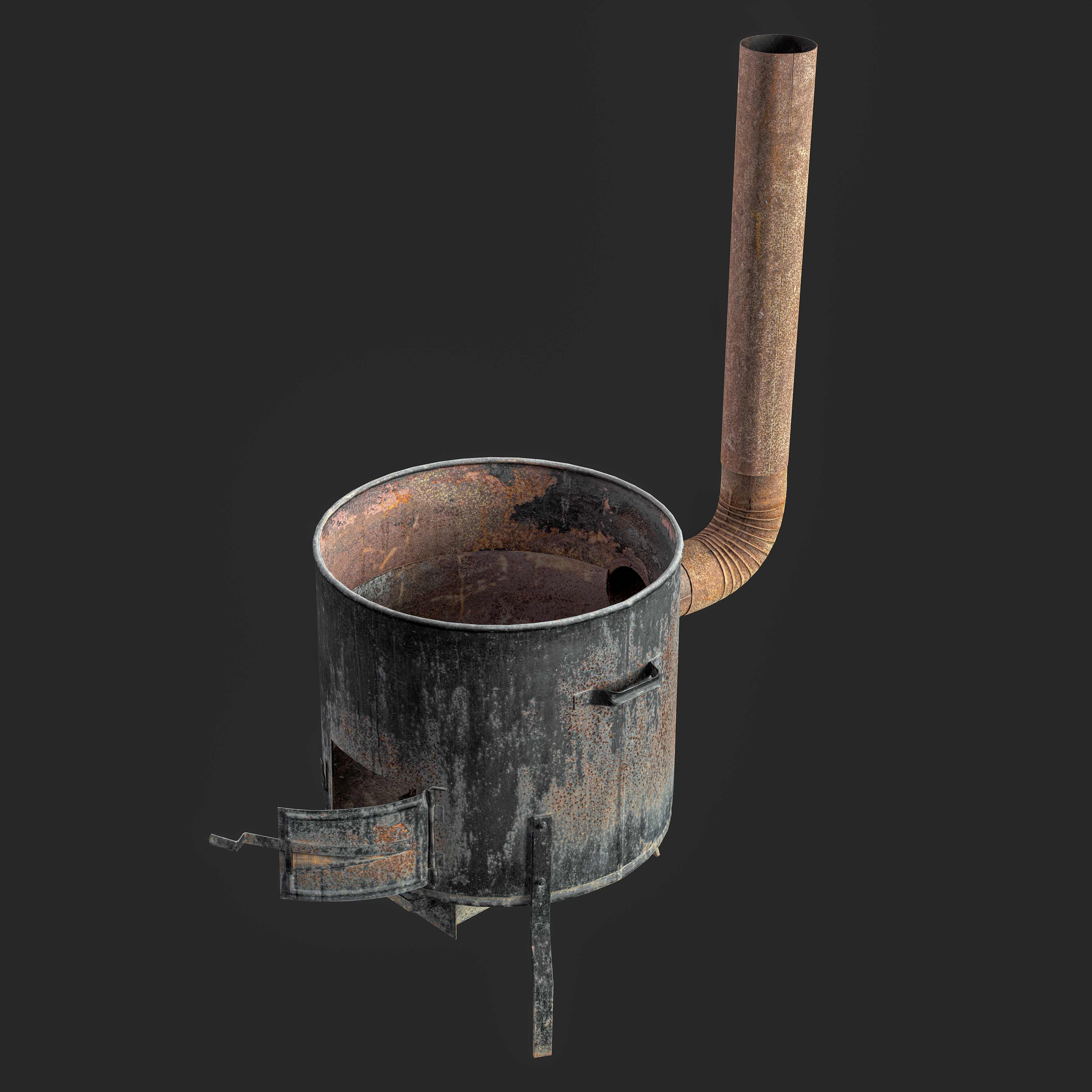 3D Rusty Stove real-world scanned asset for game development, VFX, virtual production